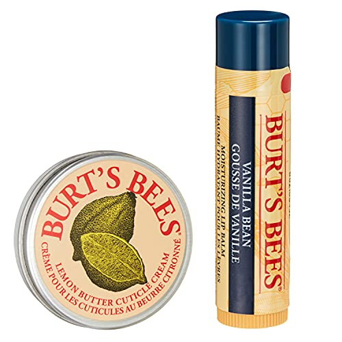 Burt's Bees A Bit Of Bauble 2 Piece Moisturising Gift Set - X Vanilla Bean 00% Natural Vanilla Bean Lip Balm (4.25g) And X Lemon Butter Cuticle Cream (8.5g), Kit