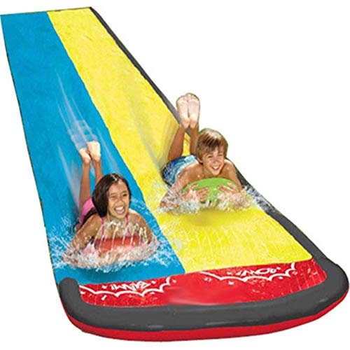 BWBG Pista Deslizante Agua Doble, Tobogan De Agua para Piscina Espesar Patio Trasero TobogáN De Agua Doble PVC Deslizador Acuático para Jardín para Actividades Familiares Aire Libre Fiesta