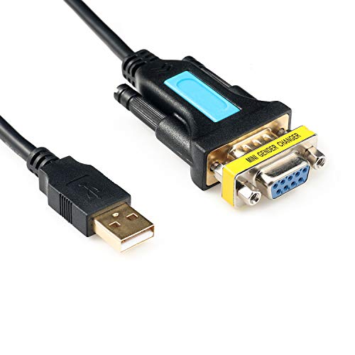 CableDeconn Adaptador USB a RS232 con Chipset Prolific PL2303 2m USB 2.0 Macho a RS232 DB9 Serial Macho con Adaptador RS232 Cable Hembra para Windows XP,Windows Vista,7,8,10,Mac OS Linux