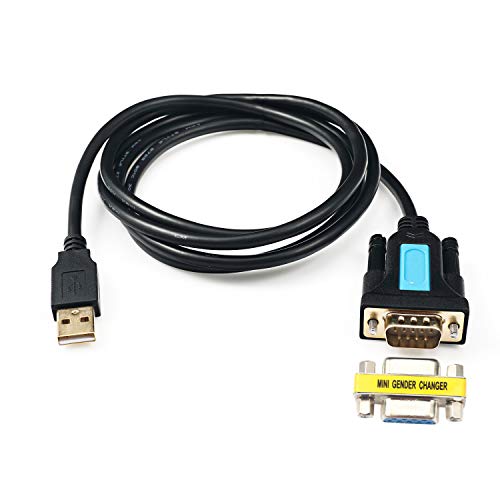 CableDeconn Adaptador USB a RS232 con Chipset Prolific PL2303 2m USB 2.0 Macho a RS232 DB9 Serial Macho con Adaptador RS232 Cable Hembra para Windows XP,Windows Vista,7,8,10,Mac OS Linux