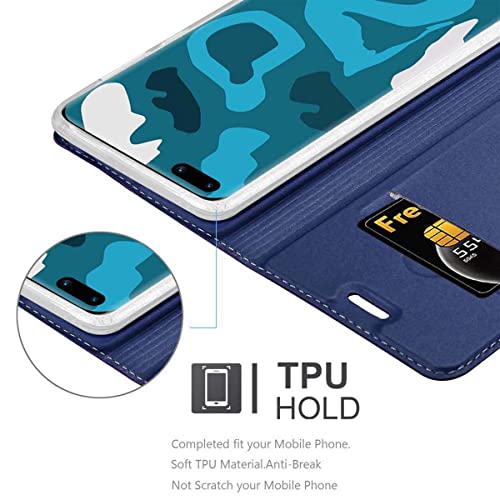 Cadorabo Funda Libro para Huawei P40 Pro en Classy Azul Oscuro - Cubierta Proteccíon con Cierre Magnético, Tarjetero y Función de Suporte - Etui Case Cover Carcasa