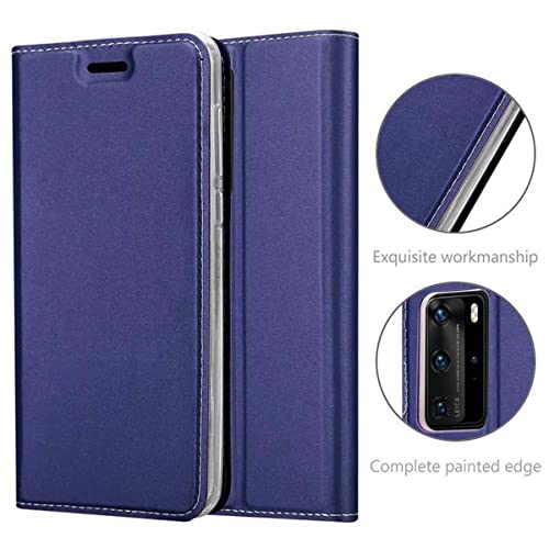 Cadorabo Funda Libro para Huawei P40 Pro en Classy Azul Oscuro - Cubierta Proteccíon con Cierre Magnético, Tarjetero y Función de Suporte - Etui Case Cover Carcasa