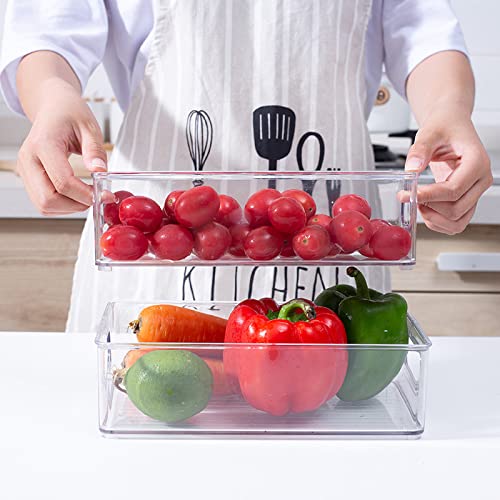 Caja de almacenamiento apilable para nevera, cajón de armario de cocina transparente, organizador de comida de huevo PET, contenedor de mantenimiento de frutas frescas, herramientas para el hogar