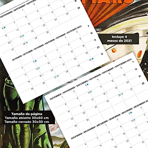 Calendario Clásicos del cine 2022 - Calendario 2022 pared - Calendario pared │ Calendario 2022 - Calendario mensual - Producto con licencia oficial