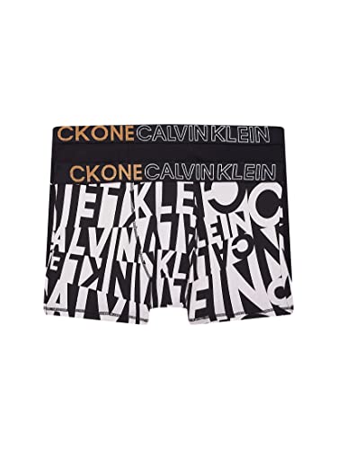 Calvin Klein 2PK Trunks Bañadores Ajustados para Hombre, Brokenstripewhiteaop/Pvhblack, 14-16 Years para Niños