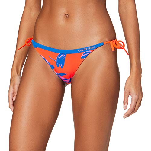 Calvin Klein Bikini, Pop Garden Mandarín Rojo, S para Mujer