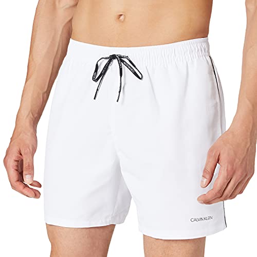 Calvin Klein Cordón Mediano Bañador para Hombre, Pvh Classic White, M (Pack de 2)