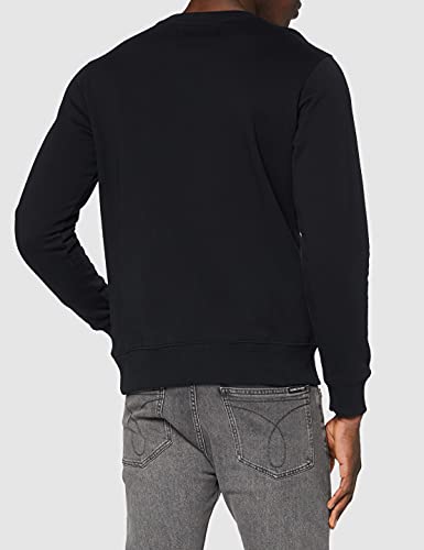 Calvin Klein Iconic Monogram Crewneck Sudadera, Negro (CK Black Bae), S para Hombre