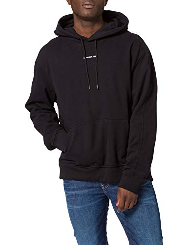 Calvin Klein Jeans Sudadera con Capucha de Micro Marca, CK Black, L para Hombre