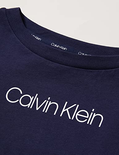 Calvin Klein LS Top Camiseta de Pijama, Navy Iris, 14-16 Años para Niñas