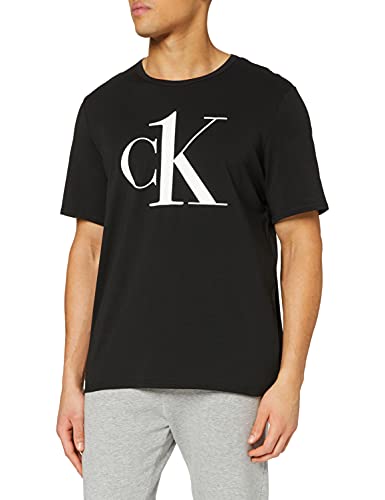 Calvin Klein S/s Crew Neck Top de Pijama, Black, L para Hombre