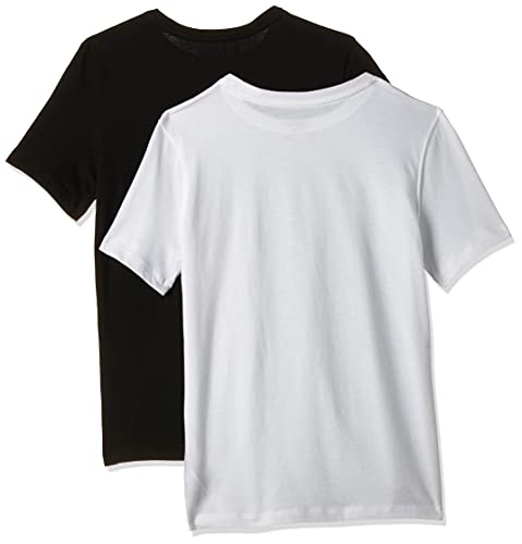 Calvin Klein Ss Tee Camiseta, Negro (Black/White 908), 176 centimeters (Talla del fabricante: 14-16) (Pack de 2) para Niños