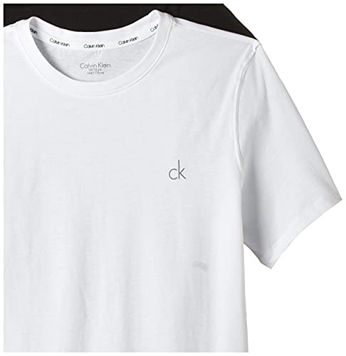 Calvin Klein Ss Tee Camiseta, Negro (Black/White 908), 176 centimeters (Talla del fabricante: 14-16) (Pack de 2) para Niños