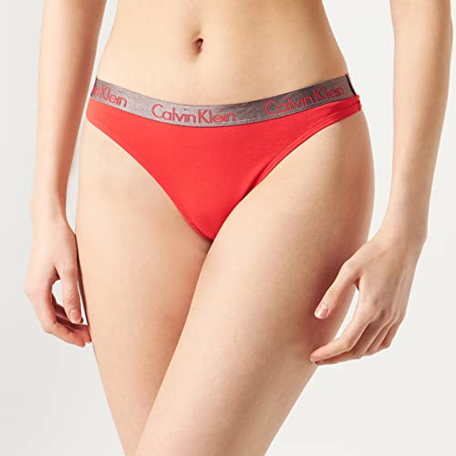 Calvin Klein Thong 3Pk Bragas, Strawberry Field/White/Aloha Pink, M para Mujer