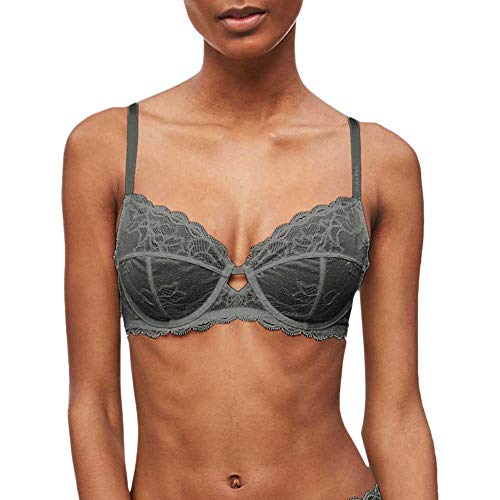 Calvin Klein Unlined Full Coverage Sujetador, Gris (Mountain Ash Amh), B (Talla del Fabricante: 0B36) (Pack de 2) para Mujer