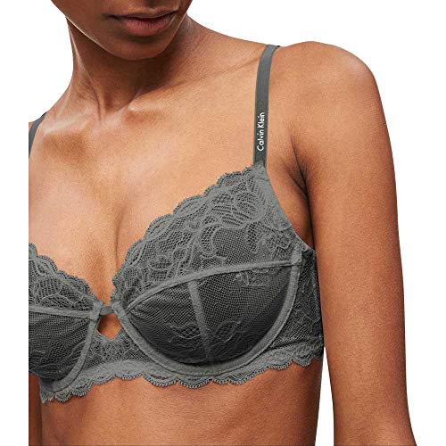 Calvin Klein Unlined Full Coverage Sujetador, Gris (Mountain Ash Amh), B (Talla del Fabricante: 0B36) (Pack de 2) para Mujer