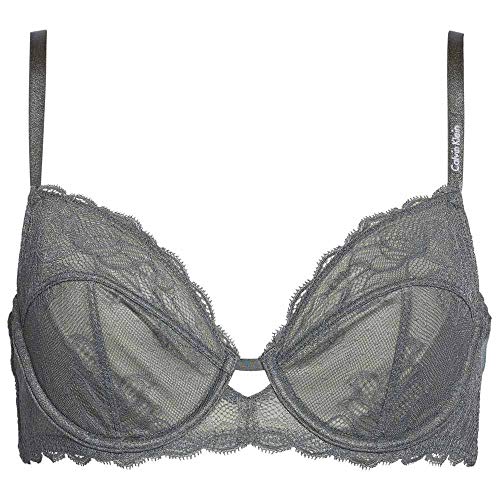 Calvin Klein Unlined Full Coverage Sujetador, Gris (Mountain Ash Amh), B (Talla del Fabricante: 0B36) (Pack de 2) para Mujer