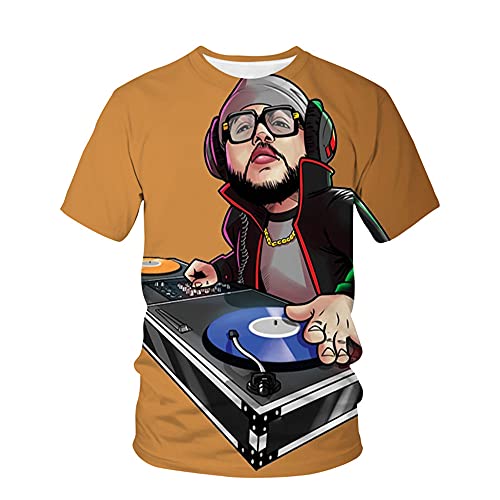 Camiseta Hombre Impresión 3D Cuello Redondo Manga Corta Verano Suelta Cómoda Moda Hip-Hop Rock Humor Patrón Creativo Único Hombres Sudadera T24843 XS