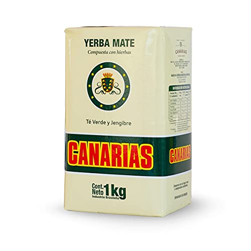 Canarias - Yerba Mate té verde y jengibre (Te y Jengibre) mezcla de yerba mate - gourmet, relajante, sabor completo - 1 Kg