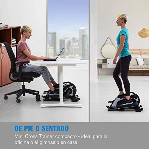 CAPITAL SPORTS Evo Nano - pedaleador, pedaleador electrico, ordenador de entrenamiento, soporte de aplicación Kinomap, pedalear sentado, Bluetooth, resistencia 8 pasos, sistema SilentBelt, antracita