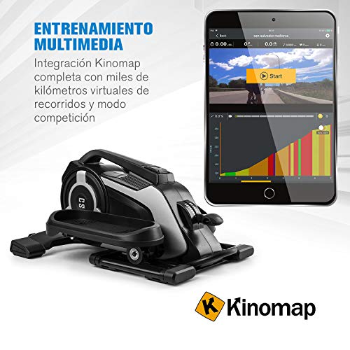 CAPITAL SPORTS Evo Nano - pedaleador, pedaleador electrico, ordenador de entrenamiento, soporte de aplicación Kinomap, pedalear sentado, Bluetooth, resistencia 8 pasos, sistema SilentBelt, antracita