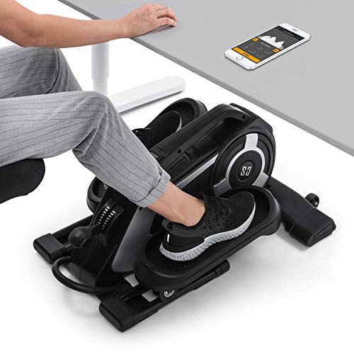 CAPITAL SPORTS Evo Nano - pedaleador, pedaleador electrico, ordenador de entrenamiento, soporte de aplicación Kinomap, pedalear sentado, Bluetooth, resistencia 8 pasos, sistema SilentBelt, antracita