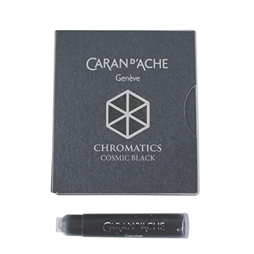 Caran D'Ache 8021-009 - Pack de 6 cartuchos de tinta estilográfica, color negro cósmico