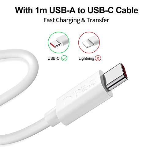 Cargador Rápido 33W con Cable USB C 1m, ACOCOBUY Cargador Turbo para Xiaomi Mi 11 Lite 5G / Mi 10T Pro/Mi 10T/Mi 10T Lite/Redmi Note 10 Pro/Note 10s/Poco X3 Pro/Poco F3/Poco X3 NFC/Poco X3/Mi Pad 5