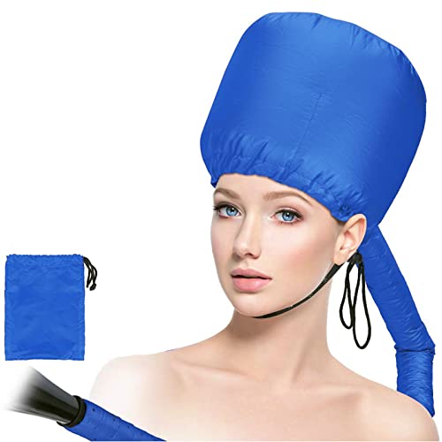 Casco para Secar de Pelo, Ajustable con Capucha, para Secador de Pelo de Mano Universal, Secador de Pelo, para Mujeres y Niñas, Peinado, Rizado, Secado de Cabello (Azul)