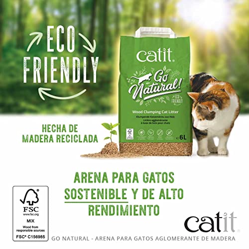 Catit Catit Go Natural! Arena De Madera para gatos, 6L, 1 unidad