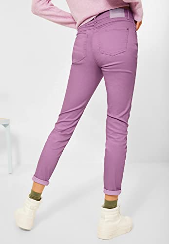 Cecil - Pantalones Slim Fit con Revestimiento en Color Violeta escarchado