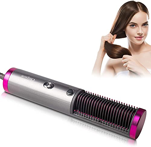 Cepillo Alisador de Pelo Secado Rápido Secador Pelo Peine Alisador para Cabello Chignon Secador Cepillo Ion Negativo Anti-quemaduras 800W Cepillo de Aire Caliente (Sin viento frío)