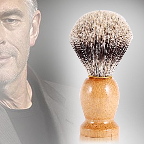 Cepillo de afeitar, herramientas de afeitar para el cabello facial Herramienta de cosméticos Mango de madera Essentials para hombres Faux Badger Hair Barber Beauty Tool Perfecto para el hogar