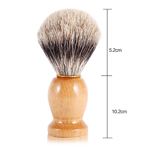 Cepillo de afeitar, herramientas de afeitar para el cabello facial Herramienta de cosméticos Mango de madera Essentials para hombres Faux Badger Hair Barber Beauty Tool Perfecto para el hogar