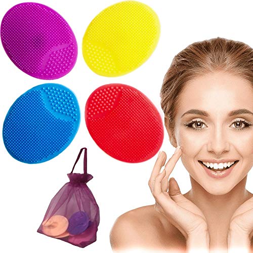 Cepillo Limpieza Facial Exfoliante 4X Piel Sensible Regalo Bolsa Masajeador Limpiador Suave Depurador Se Silicona Antiedad Cuidado Delicado