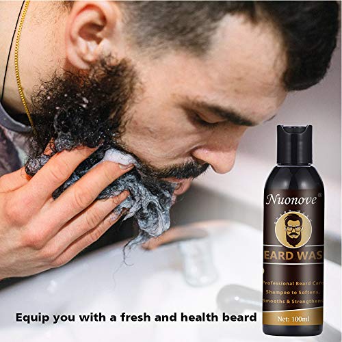 Champú Para Barba, Champú barba, Barba Cuidado Kit, Limpia en Profundidad, Suaviza y Nutre La Barba, y Promueve El Crecimiento De La Barba 100ML