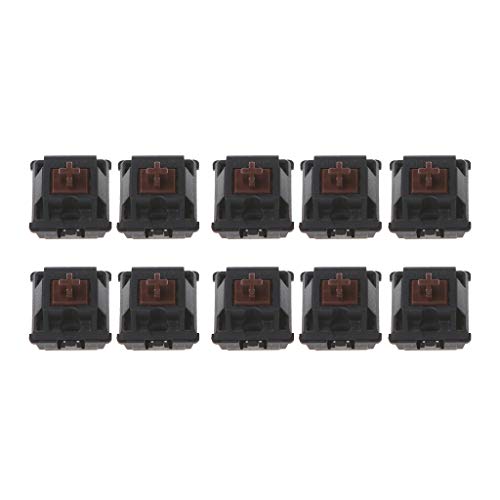 chenpaif MX Switches, 10Pcs Interruptor de Teclado mecánico Original Cherry MX Switch 3 Pin Red Shaft