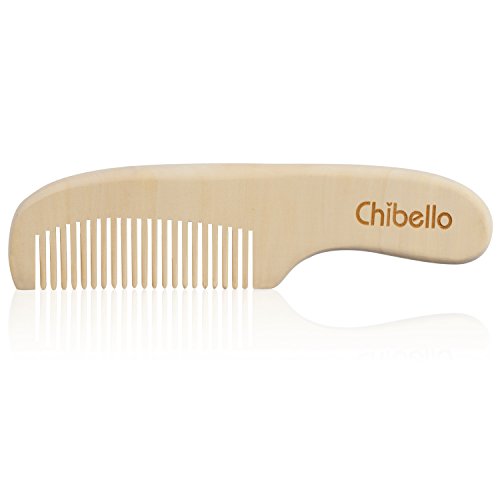 Chibello 4 pieza cepillo de pelo del bebé de madera y juego de peine | natural de cabra cepillo cerdas | madera cepillo de cerdas