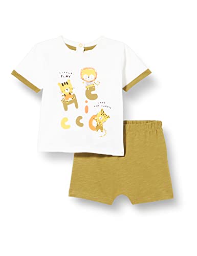 Chicco Completo per Bambino con t-Shirt a Maniche Corte e pantaloncini Corti Pantalones, 055, 68 cm Bebé-Niños