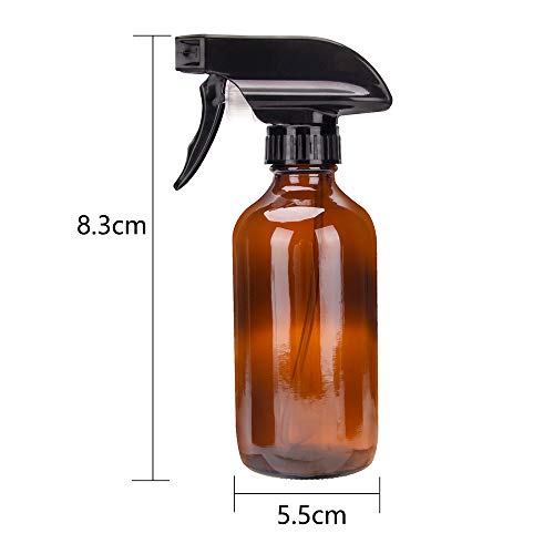 Chilymes Frascos de Spray 250/500 ml de Vidrio, Dos Paquetes, bombonas Amber, recipientes de Spray húmedo de Boston, generadores de Aerosol activados (Ámbar, 250ml)