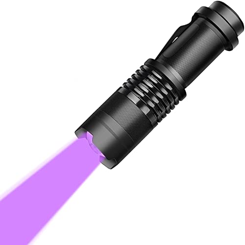 Chilymes Linterna Ultravioleta, LED Linterna UV luz Negra, Luz Ultravioleta, UV Flashlight 395 NM Luz Lampara UV (una Pieza)