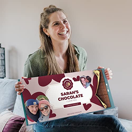 Chocolate XL Milka San Valentín personalizado - Barra de chocolate XXL Milka personalizada con el nombre y el mensaje, 9 barras de chocolate Milka varios sabores (900 Grammi - XL Milka San Valentín)