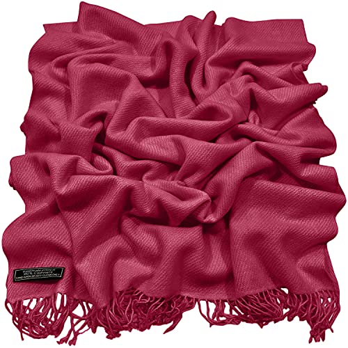 CJ Apparel Rosa Fucsia 100% Cachemira Chales Hecho a Mano de Nepal Chal Bufanda Envolver Pashmina NUEVO