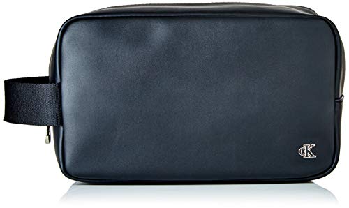 CK JEANS WASHBAG PU, Accesorio Billetera de Viaje para Hombre, Black, One Size