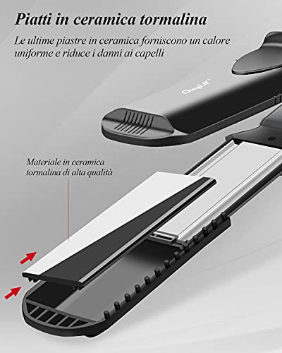 CkeyiN 5 en 1 Plancha de Pelo Efecto Trenzas Plancha Ondas PequeñAs Ondulado con 5 Placas Intercambiables de CeráMica de Titanio Para Ondular el Cabello Plancha Onduladora Pelo Zig Zag (Negro-2)