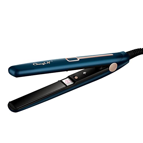 CkeyiN Plancha de Pelo Profesional, Mini Planchas del Pelo y Rizador 2 en 1,Ceramic Crimper con Revestimiento de Cerámica Alisadora y Rizadora Adecuada para todo tipo de cabello,Azul