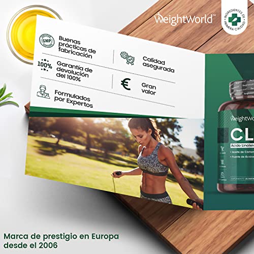 CLA Ácido Linoleico Conjugado 3000 mg 180 Cápsulas - Perlas de Ácido linoleico de Aceite de Cártamo Puro y Natural, Potente Fuente de Ácidos Grasos Omega 6, Suplemento Dietético, Sin Aditivos