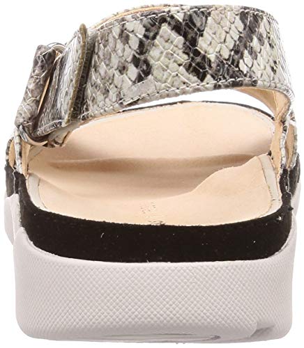 Clarks Tri Alexia Sandalias de Talón Abierto Mujer, Beige (Grey Snake Grey Snake), 39 EU