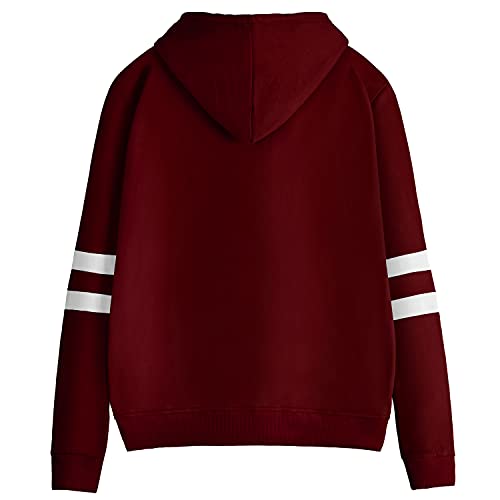 CMTOP Sudadera con Capucha Mujer Sudadera para Mujer De Manga Larga Chaqueta Abrigo Otoño Invierno Hoodie Sudadera Sueltos Pullover con Estampado la Camiseta(Vino Rojo,XL)