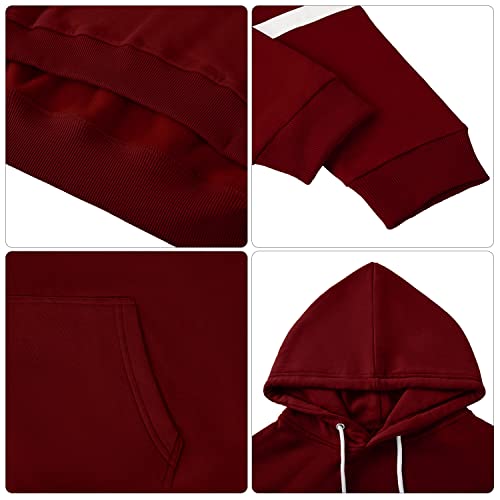 CMTOP Sudadera con Capucha Mujer Sudadera para Mujer De Manga Larga Chaqueta Abrigo Otoño Invierno Hoodie Sudadera Sueltos Pullover con Estampado la Camiseta(Vino Rojo,XL)